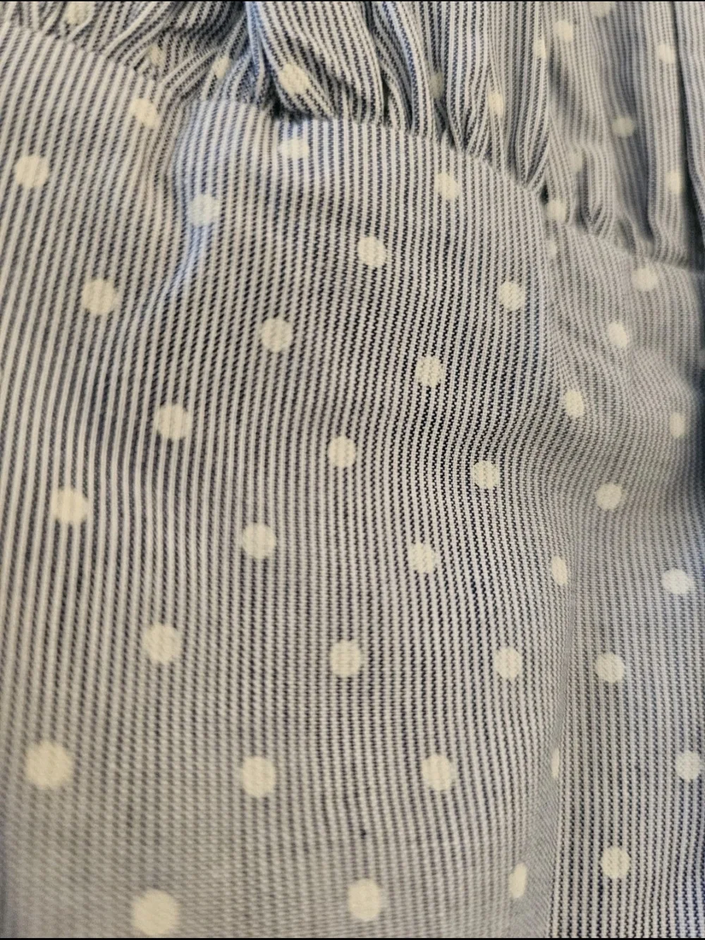 Gymboree Girls Sleeveless Blue White Striped Polka Dot Dress Bow Spring Sz 3T